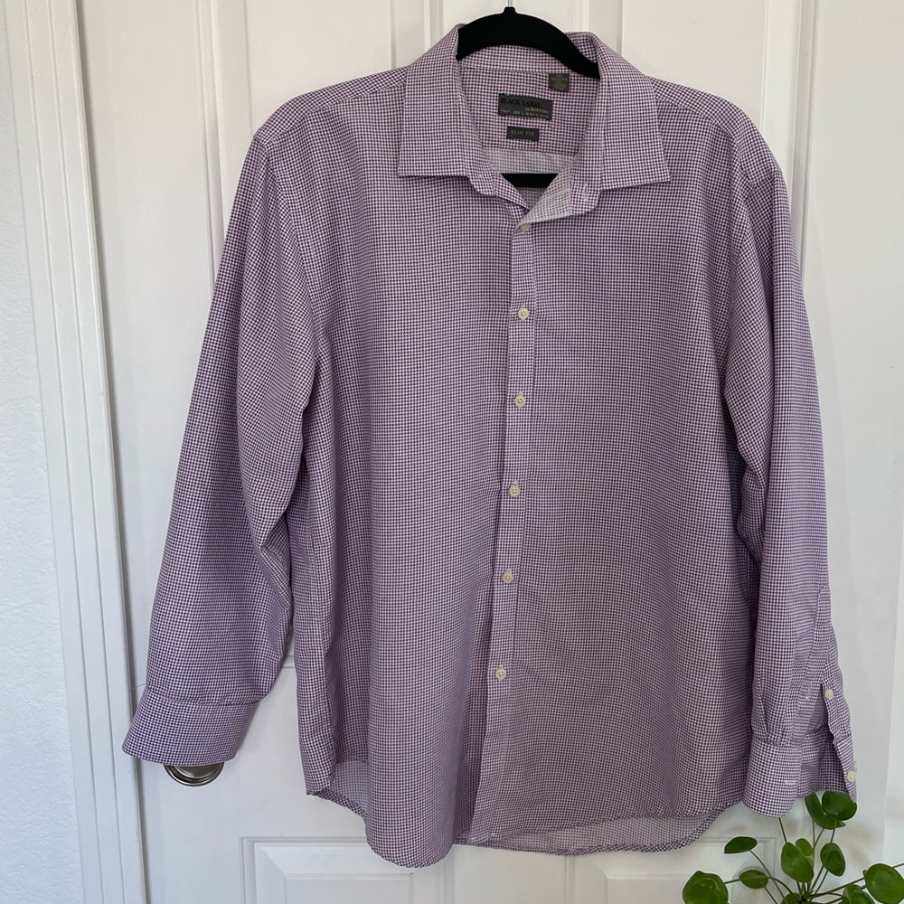 Dress shirt purple houndstooth